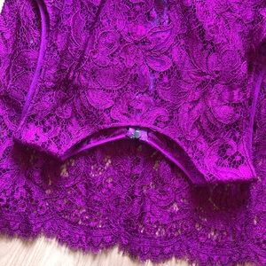 Dolce&Gabbana magenta lace & silk sleeveless dress